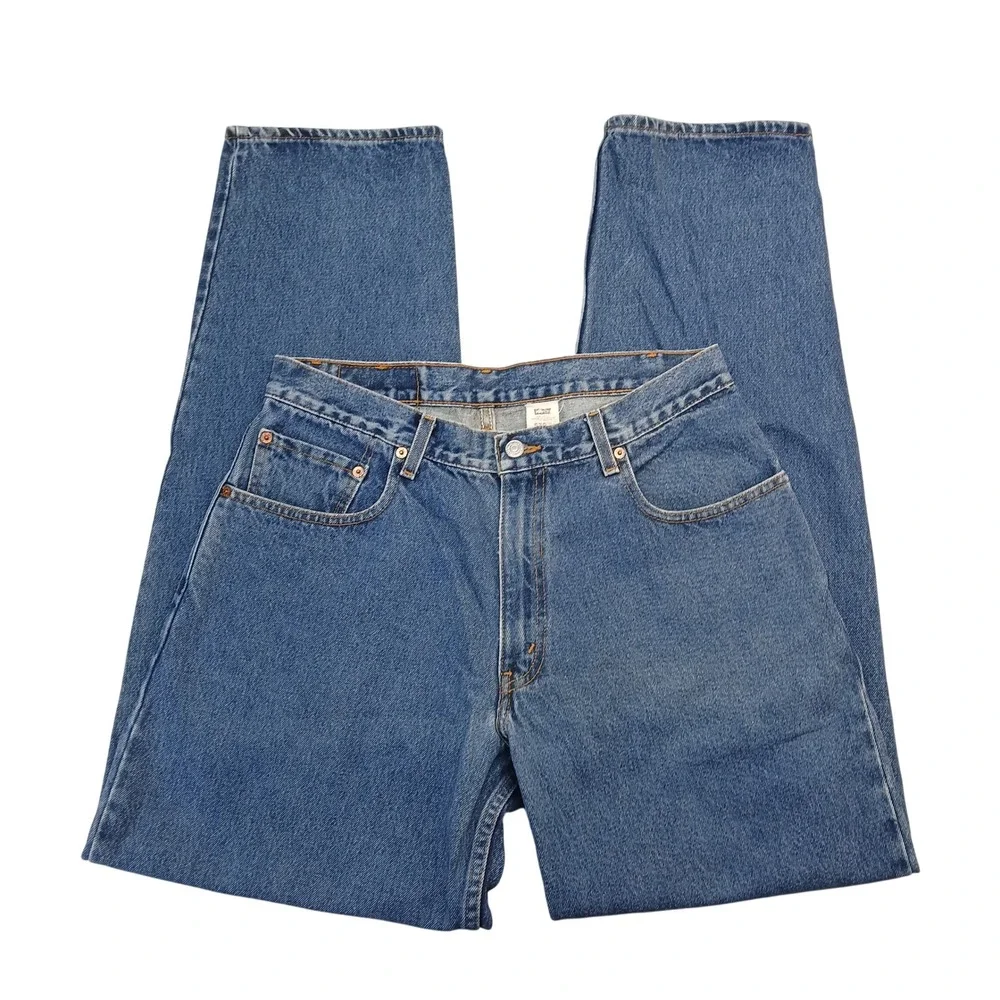 Vintage Levis 570 Baggy Fit Jeans Mens 33x34 Blue Denim High Rise 90s 570-4886